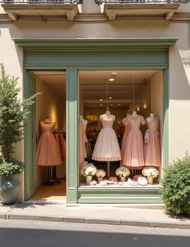 L'esterno incantevole della boutique Fiorella e Piuma a Roma