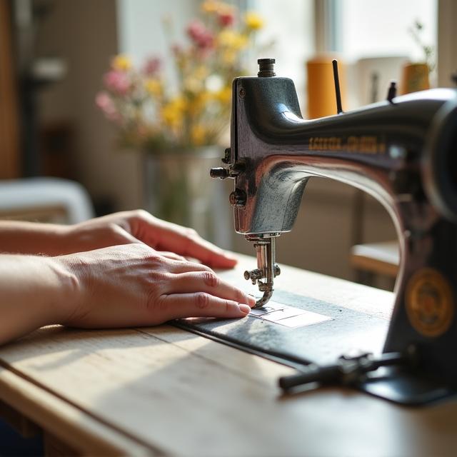 Artigiana al lavoro nel laboratorio di Roma